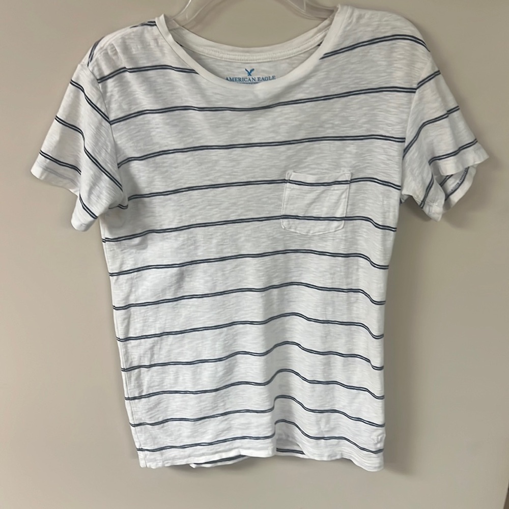 American eagle outfitters XS extra small MEN white black stripes 100% cotton